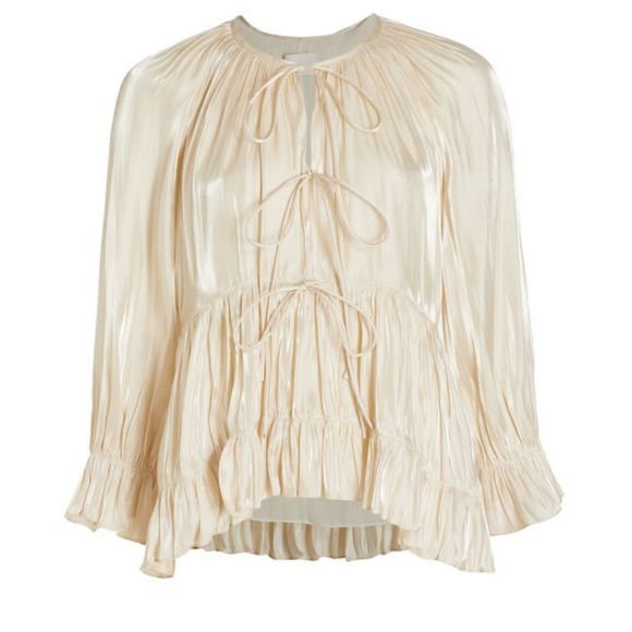 CINQ À SEPT
Chrystie Ruffle Satin Top - Picture 4 of 9